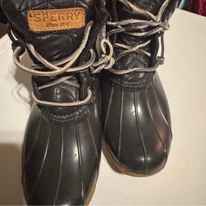 Sperry Black Waterproof Winter & Rain Rubber Duck Boots